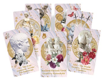 Ancient Revival Tarot deck. Pink and gold  tarot cards