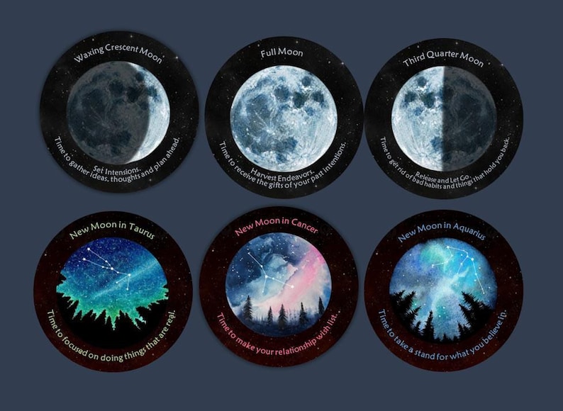 Deck oracle Magic Moon Timing. Cartes oracle prédictions lunaires image 2