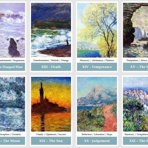 Mazzo di tarocchi di Claude Monet. Tarocchi d'epoca