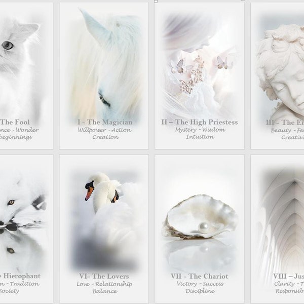 White Sense Tarot deck. Innocence and Purity tarot cards