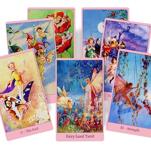 Fairy Land Tarot deck. Vintage illustration tarot cards