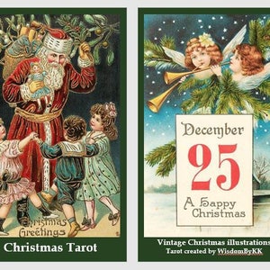 Christmas Tarot Deck. Vintage Tarot Cards - Etsy