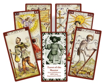Ancient Tarot of Masters Deck, Handmade Fortune Telling Cards