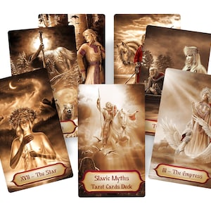 Slavic Myths Tarot Deck, Handmade Fortune Telling Cards