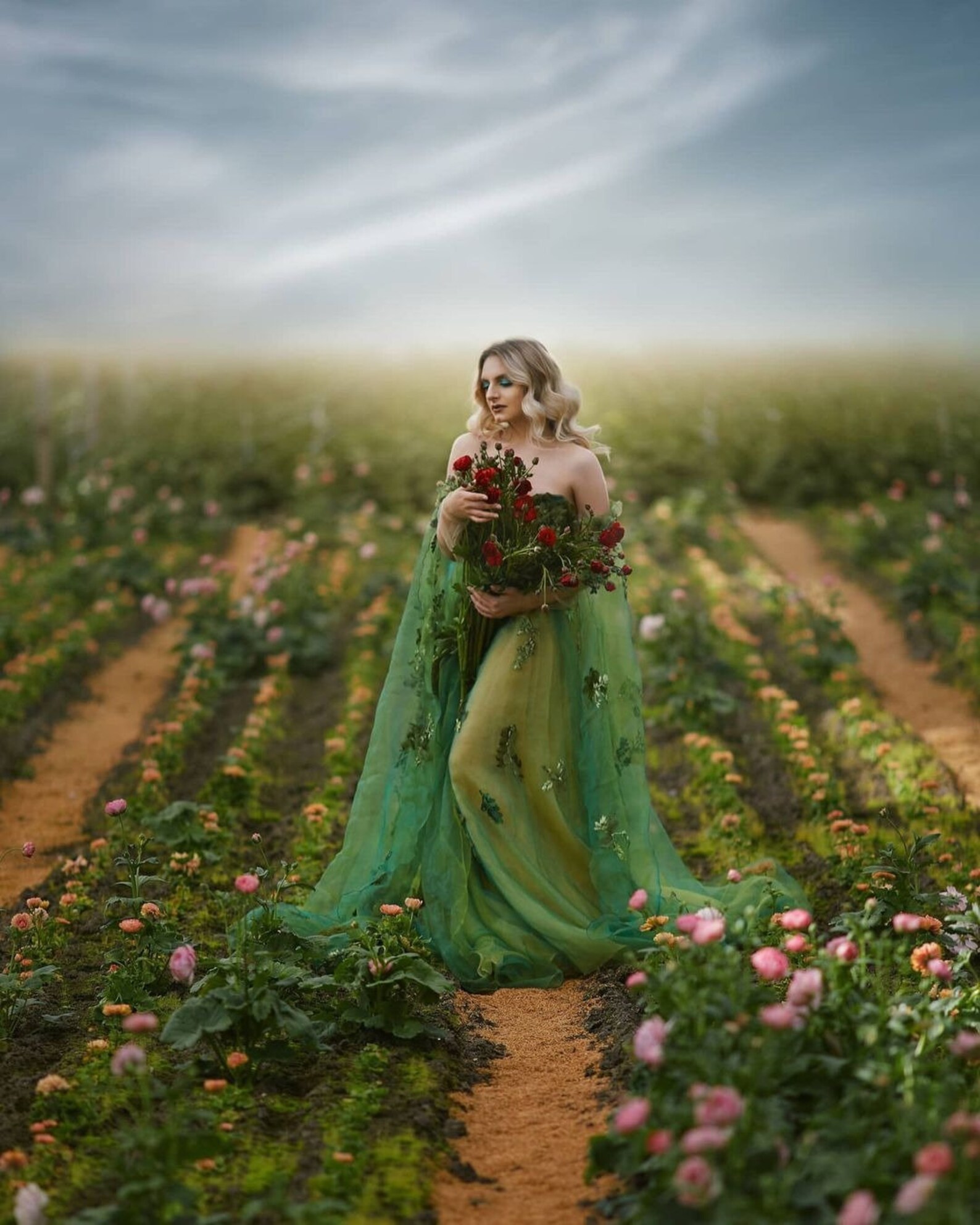 Beautiful Dress Emerald Green Dress Prom Dresses Floral Dress - Etsy