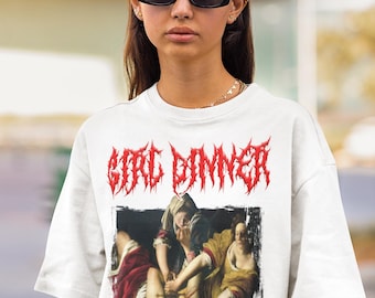 Girl Dinner Tshirt, Judith Slaying Holofornes, Feminist Comfort Colors Shirt, Dark Humor Funny Tee, Sarcastic Shirt, Black Metal Font