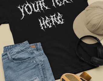 Custom Metal Band T-Shirt: Personalized Rocker Font Graphic