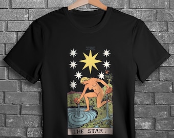 The Star Tarot Card T-shirt : T-shirt de style gothique occulte