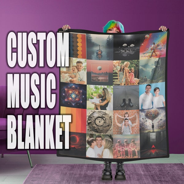 Personalized Music Album Blanket, Custom Album Cover Keepsake Gift, Custom Music Memorabilia Quilt, Music Album Art Blanket, Favorite Band