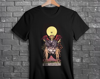 The Lovers Tarot Card T-Shirt: Witchy Gothic Alt Tee