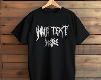 Customized Death Metal Shirt, Custom metal band tee, Metalhead t-shirt, Metal Font Shirt, death metal, metal shirt for him her, moto tee