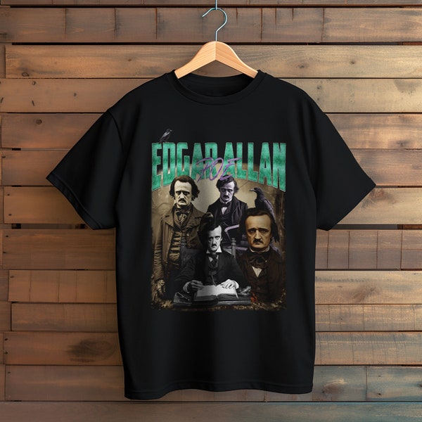 T-shirt Edgar Allan Poe, vintage Edgar Allen Poe, Chemise Dark Academia, Chemise rétro, Littérature classique, Cadeau pour les amateurs de livres, cadeau littéraire