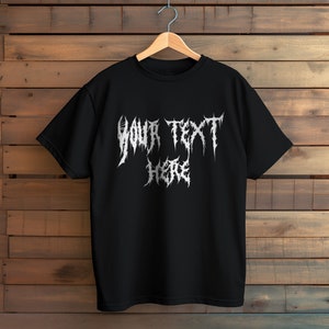 Camiseta de Death Metal personalizada, camiseta de banda de metal personalizada, camiseta de Metalhead, camiseta de fuente de metal, death metal, camiseta de metal para él y ella, camiseta de moto