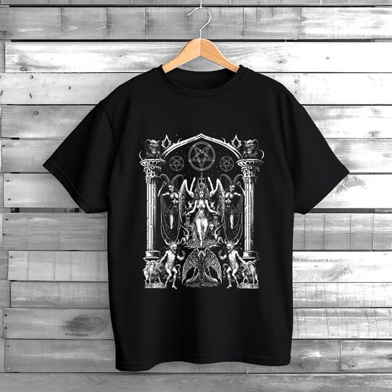 Gothic Baphomet T-Shirt: Occult Satanic Imagery