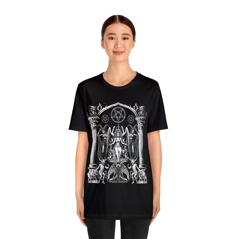 Gothic Baphomet T-Shirt: Occult Satanic Imagery image 3