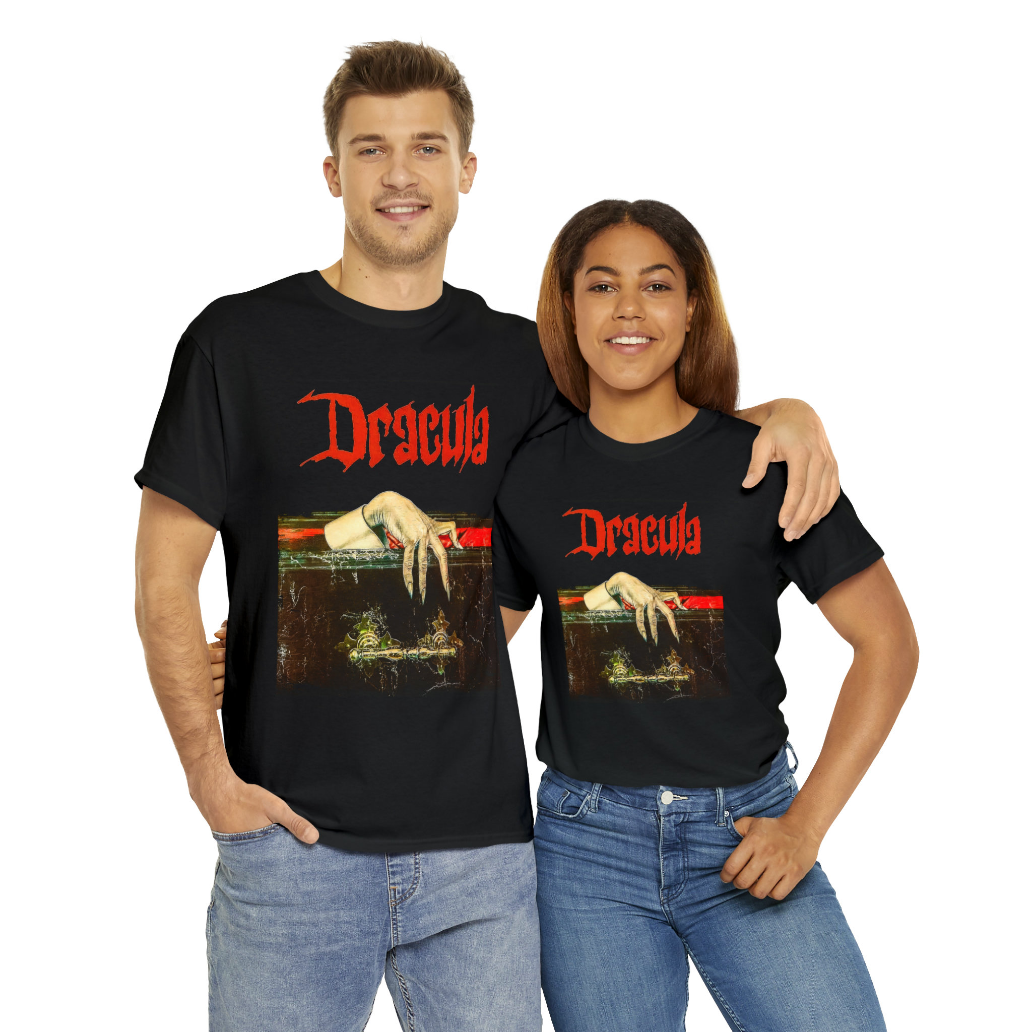 Women's T-Shirts [Out of Print] Bram Stoker / Dracula Womens Relaxed Fit Tee (Red) Dracula women's crew neck book t-shirt — Out of Print