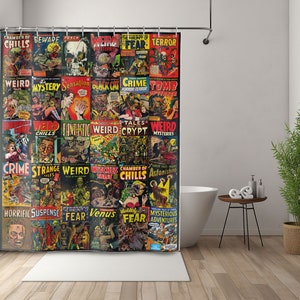 Vintage Comic Book, Vintage Comic Book Shower Curtain, Classic Comic, Comic Collector, Vintage Shower Curtain, Comic Art, Vintage Comic art