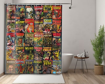Vintage Comic Book Shower Curtain: Classic Comic Art