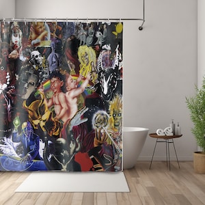 Surrealer Duschvorhang, Kunst Duschvorhang, Surrealismus Dekor, Original Kunst, Gothic Badezimmer Dekor, Goth Duschvorhang, Weirdcore Dekor