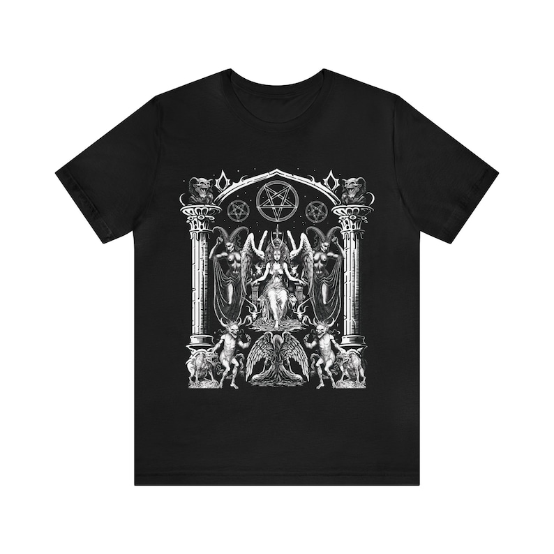 Gothic Baphomet T-Shirt: Occult Satanic Imagery image 2