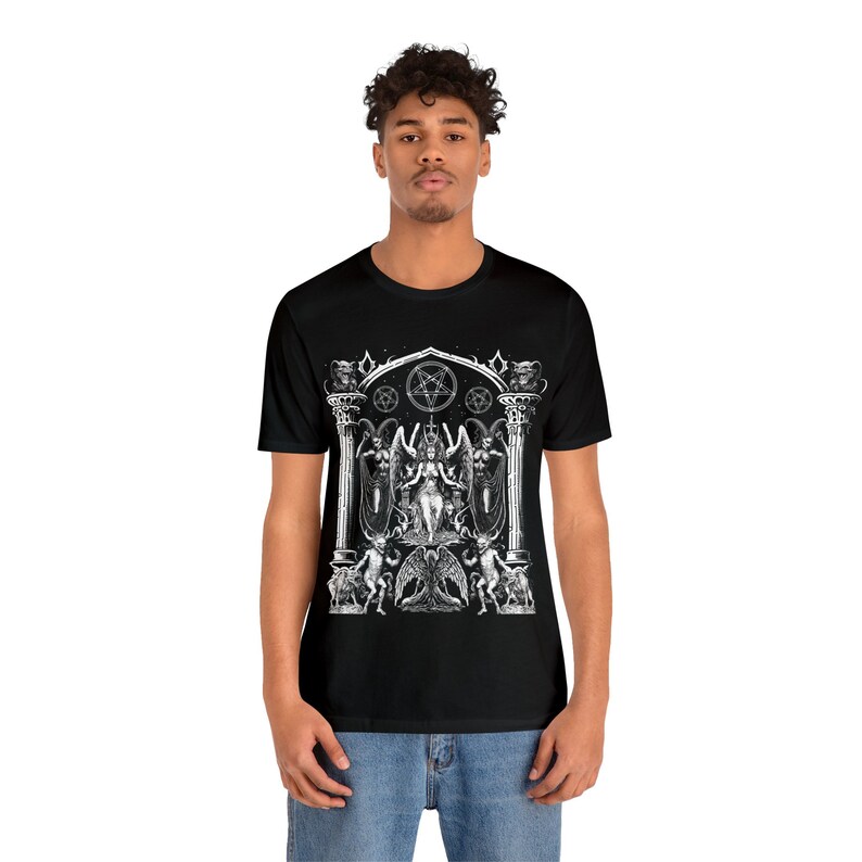 Gothic Baphomet T-Shirt: Occult Satanic Imagery image 4