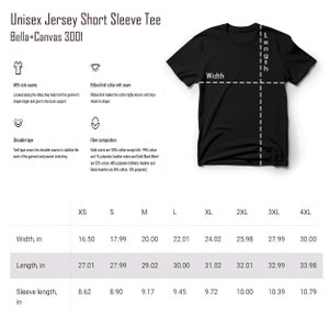 May include: Black unisex short sleeve tee shirt. The shirt features side seams, a ribbed knit collar with a seam, and shoulder tape. The fiber composition is 100% cotton except for Ash (99% cotton, 1% polyester). Sizes range from XS to 4XL.