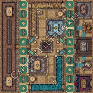 Magic School Library Battle Map voor Dungeons and Dragons. (VTT, digitale kaart, 40 x 40)