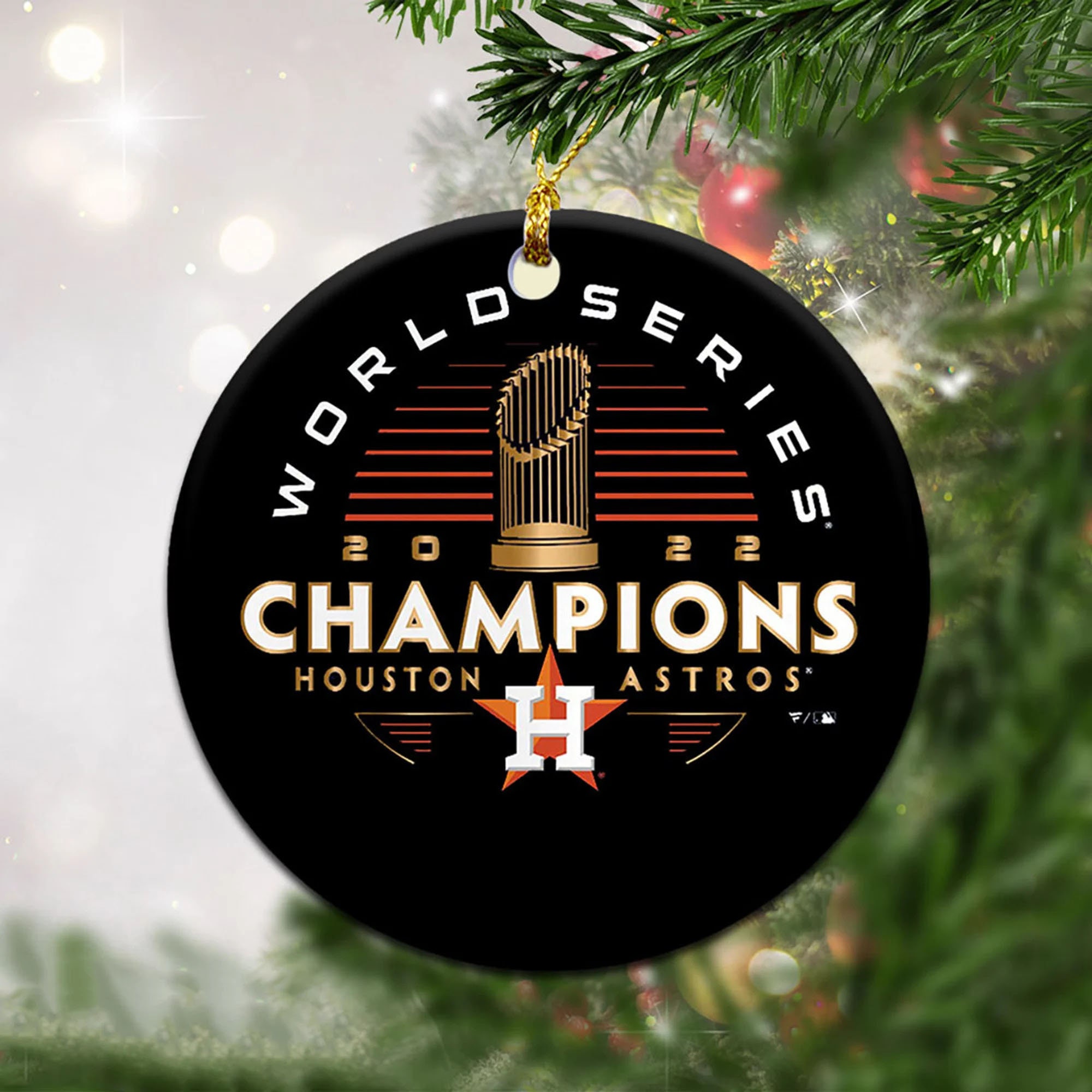 Houston Astros 2022 World Series Champions Signature Christmas Ornament