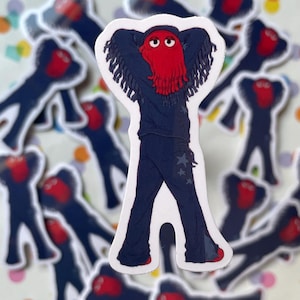DHMIS | Pipe Down! Red guy 2.5&quot; Dont Hug Me Im Scared Vinyl Sticker