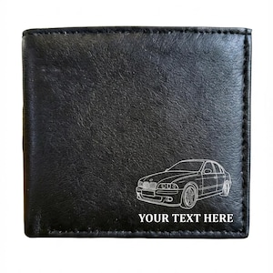 5 Series (All Models) Personalised Wallet. Your text message engraved - E12, E28, E34, E39, E60, E61, F10, F11, F07, G30, G31, G38, G60, G61