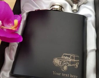 Defender Stainless Steel Hip Flask With Gift Box