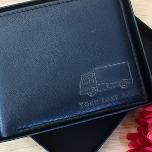 Lorry / Truck personalised leather wallet