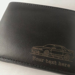 Skyline R32 personalised leather wallet