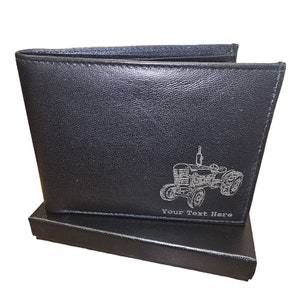 Traktor personalisierte Lederbrieftasche