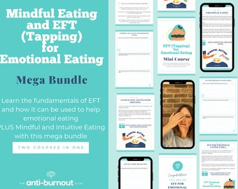 Emotional Eating, Mindful Eating and Intuitive Eating Bundle | 2 Workbooks and Video Courses | Worksheets | Nutrition | EFT | Mental Health