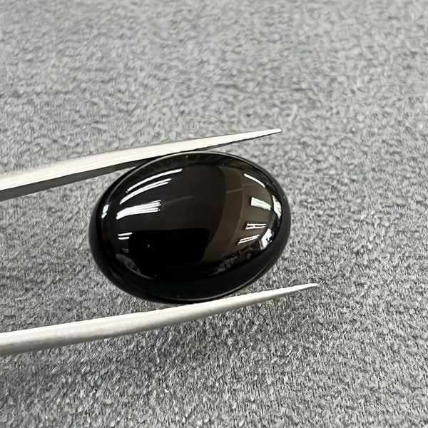 Natural Black Onyx Oval Cabochon, Loose Natural Gemstone, Black Onyx 4x6mm to 30x40mm For Jewelry Making