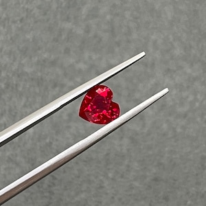 Lab Grown Red Ruby, Hydrothermal Heart Cut ,Loose Gemstone, Red Ruby ,7x7mm , 8x8mm Valentine Day Gift , July Birthstone for Jewelry Making