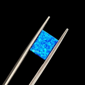Blue Rectangle Lab Opal Cabochon, 4x6–8x10mm Synthetic Opal for Jewelry Craft