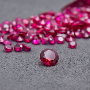 Round Shape Ruby Corundum Color, Cubic Zirconia CZ, Round Brilliant Cut, Loose Stones, Perfect Colors & Quality,1mm-15mm For Jewelry Making