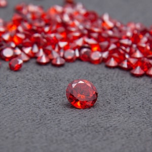 Round Shape Orange Color, Cubic Zirconia (CZ), Round Brilliant Cut, Loose Stones, Perfect Colors & Quality,1mm-15mm For Jewelry Making