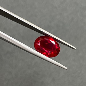Lab Grown Red Ruby, Hydrothermal Oval Loose Gemstone, Red Ruby, 5*7mm to 10*14mm ,Valentine Day Gift , July  Birthstone for Jewelry Making