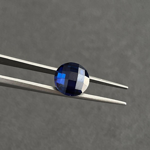 Double Side Sapphire, Round Faceted Cut, Sapphire Spinel Gemstone, Round Double Faceted Cut, Cubic Zirconia Stone, Loose Gemstone