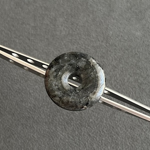Superior Quality Natural Round Black Labradorite Donut Stone , Round Disc Pendant, Donut Gemstone, Black Labradorite for Jewelry Making 30mm