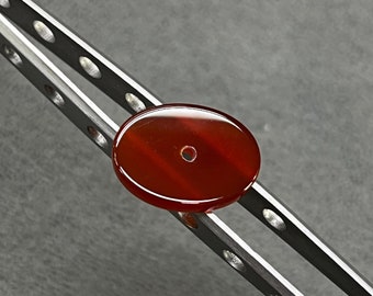 Natuurlijke Carneool platte cabochon met gat, ovale vorm losse edelstenen, Carneool, platte edelsteen 10 * 14 mm tot 15 * 20 mm voor het maken van sieraden