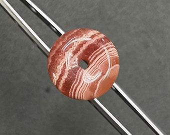 Pendentif donut 20 mm en rhodochrosite naturelle véritable de qualité AAA, pierre gemme rose, cercle rond, fabrication de bijoux pour boucles d'oreilles, pendentifs, bracelets