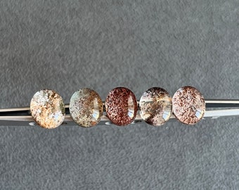 5 Pcs Superior Quality Lodolite Garden Quartz Cabochons, Oval Lodolite Garden Quartz ,Flat Back Gemstone 11x13 to 11x14mm for Jewelry Making