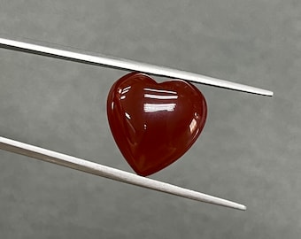 Superior Quality Natural Heart Shape Carnelian Cabochon, Loose Natural Gemstone, Heart Carnelian Gemstone 12mm to 16mm for Jewelry Making