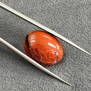 Natural Oval Red Jasper Cabochon , Loose Natural Gemstone, Red Jasper Flat Back Cabochon for Jewelry Making 12mmx16mm to 22mmx30mm