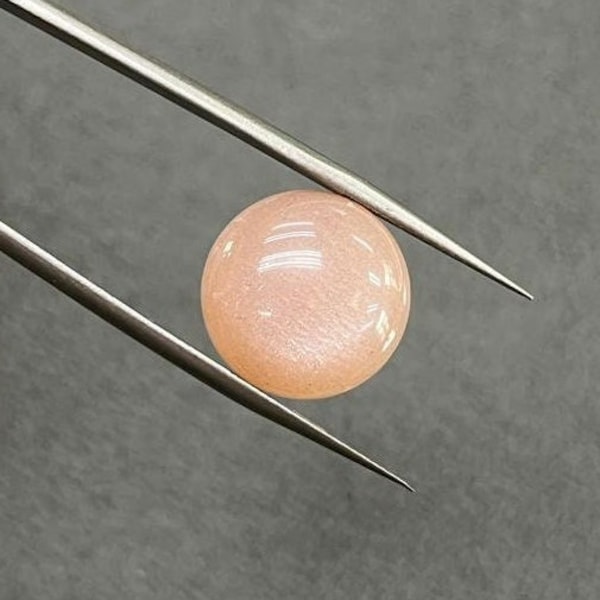 Natural Round Pink Moonstone Flat Back Cabochon , Loose Natural Gemstone, Round Pink Moonstone Cabochon for Jewelry Making 6mm to 18mm