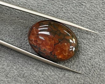 Natural Oval Brown Dragon Vein Agate ,Loose Natural Gemstone, Dragon Vein agate Cabochon, Dyed, Polished for Jewelry Making 13x18mm-18x25mm